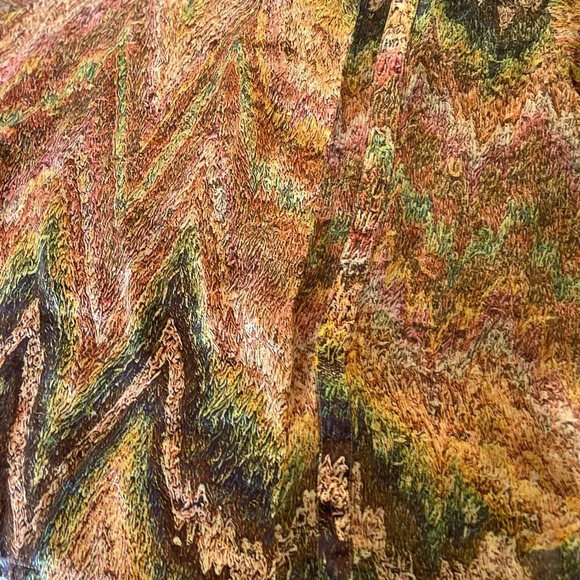 Anthro Burning torch rayon silk blouse - Picture 3 of 8